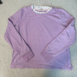 Boden lilac pullover Orchid Bloom embroidered Sweatshirt eyelet long sleeve top